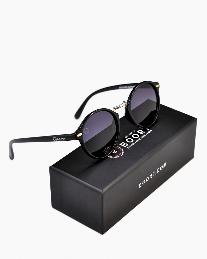 Baruwaluwu Sunglasses Shiny Black - Dark Grey